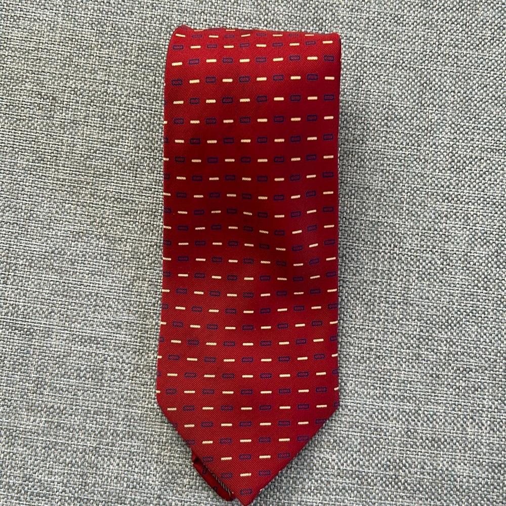 Valentino 100% Silk Red Designer Tie Made in Italy